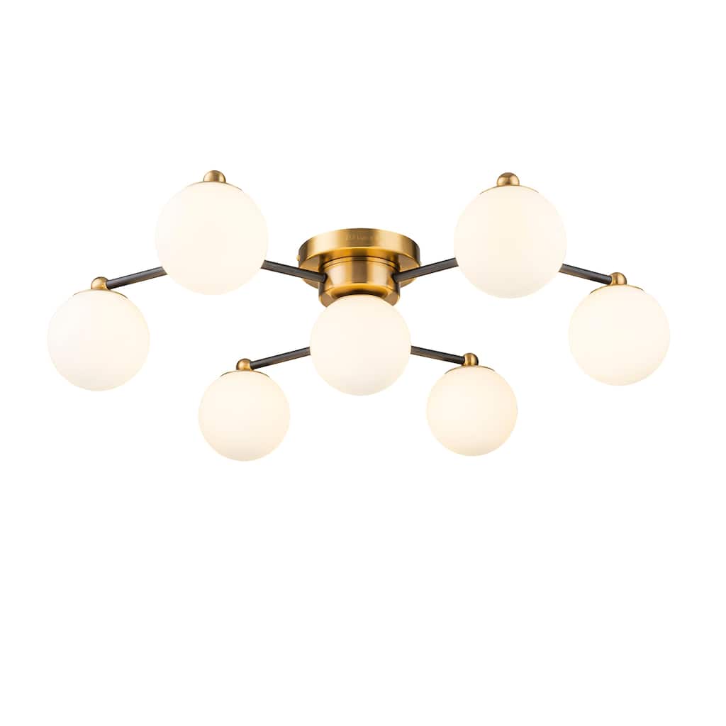 Enzo 7-Light Mid Century Modern Semi Flush Mount Ceiling Light - 23 in. Wide