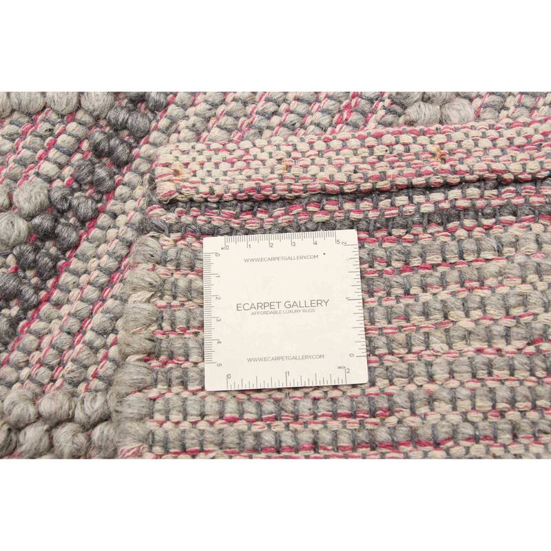 ECARPETGALLERY Braid weave Sienna Grey Wool Rug - 6'0 x 9'0