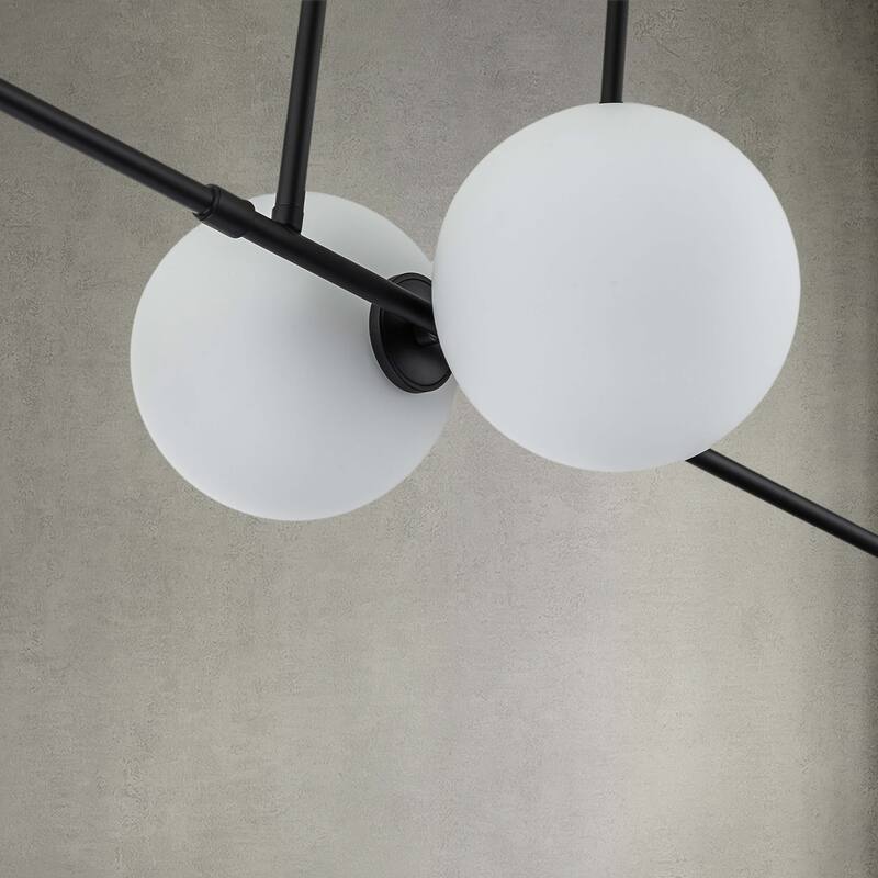 4-Light Modern Linear Chandelier Cluster Globe Glass Kitchen Island Light