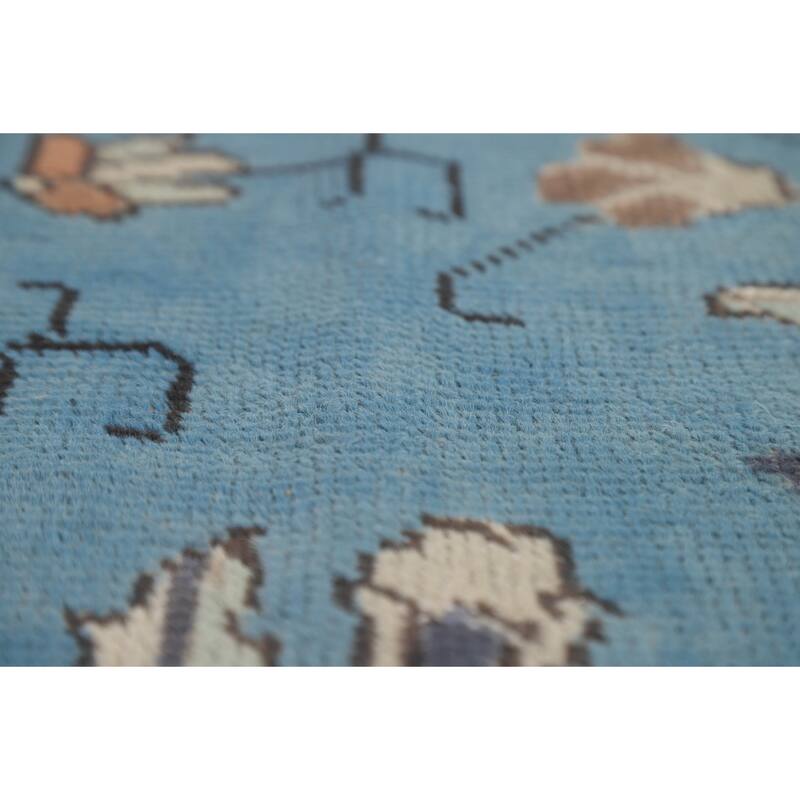 Blue Tabriz Persian Area Rug Handmade Wool Carpet - 9'4" x 12'10"