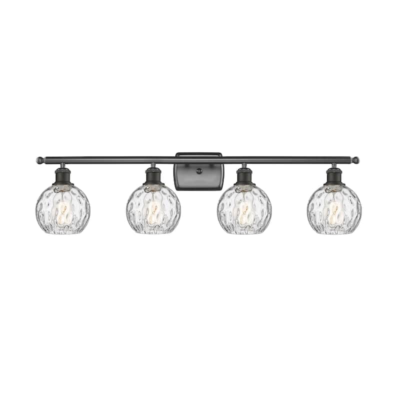 Innovations Lighting Athens Water Glass - 4 Light 36" Bath Vanity Light - 6"Shade - Clear Water Glass/Oil Rubbed Bronze Finish