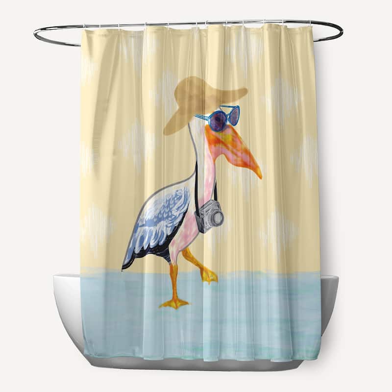 71 x 74-inch Bernadette Animal Print Print Print Shower Curtain - Yellow