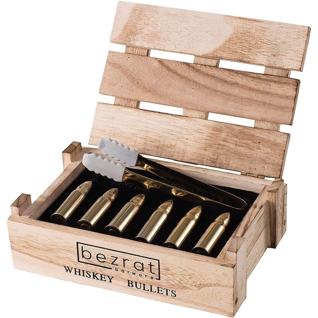 Set of 6 Gold Whisksey Chilling Stones
