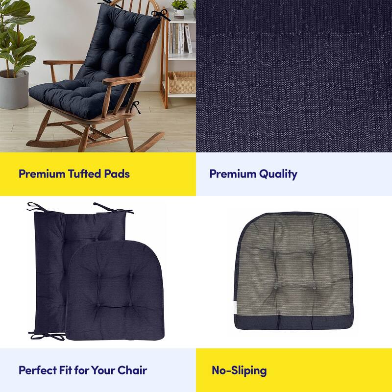 Sweet Home Collection Rocking Chair Cushion Set
