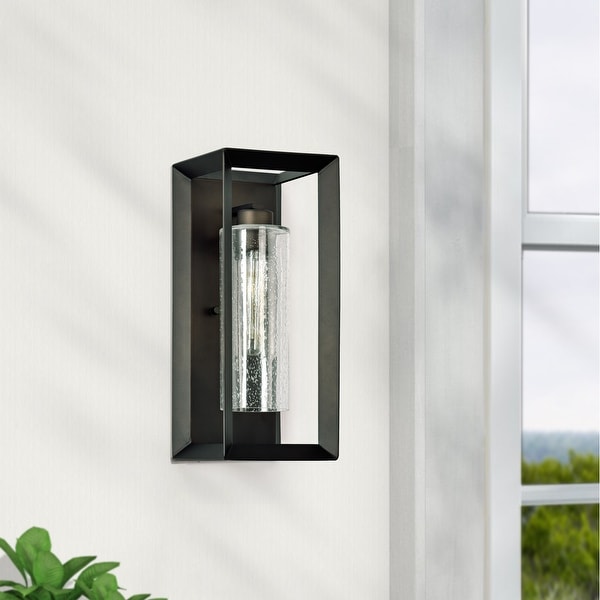 C Cattleya 1 Light Dark Bronze Finish Outdoor Wall Light with Clear Seeded Glass