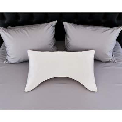 HomeRoots Cotton Wool Hypoallergenic Ergonomic Queen Size Bed Pillow - Ivory
