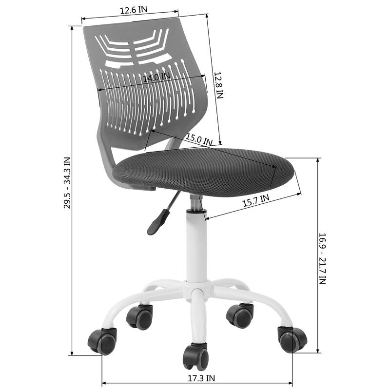Homylin Teen Mesh Task Chair Swivel Height Adjustable for Students