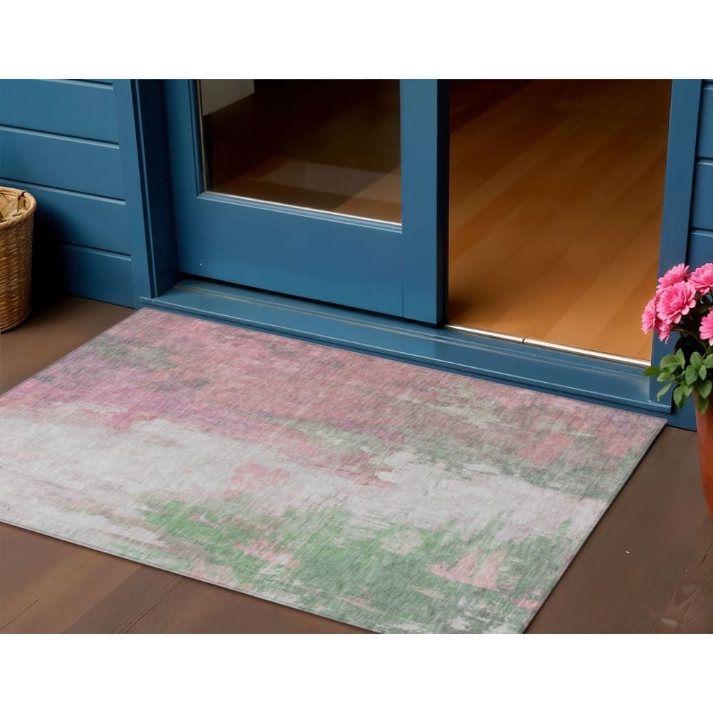 HomeRoots Abstract Transitional Rectangle Outdoor Rug