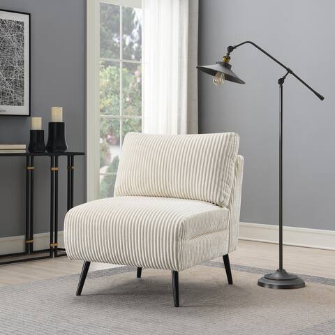 Ovis Nora Ivory white Armless Corduroy Accent Chair