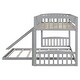 preview thumbnail 11 of 12, Twin Over Twin Bunk Bed with Slide and Reversible Ladder, Solid Wood Frame with Guardrails, Durable Design