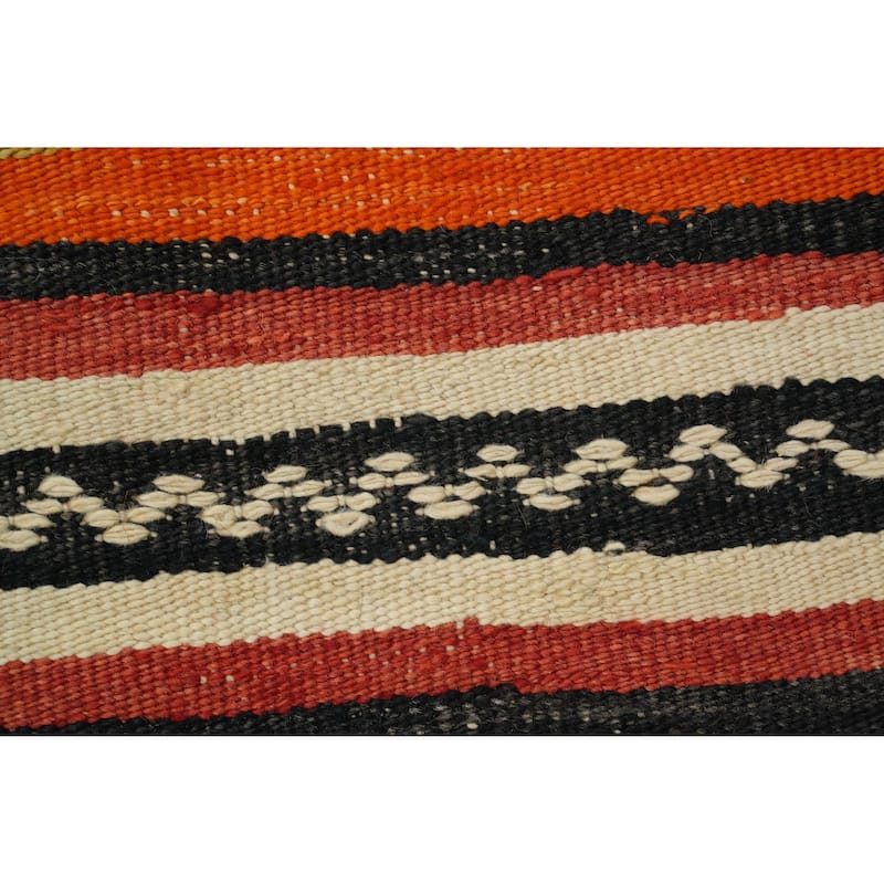Hand Woven Oriental 100% Wool Carpet Southwestern Tribal Multi-Colored Kilim Area Rug - 11' 0'' X 5' 0''