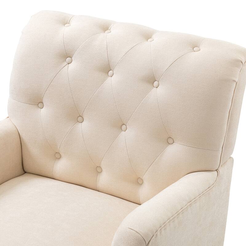 Geltrude Traditional Upholstered Accent Chair with Button Tufted Back Set of 2 by HULALA HOME