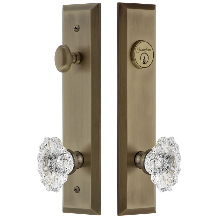 Grandeur Fifth Avenue Solid Brass Tall Plate Single Cylinder Keyed