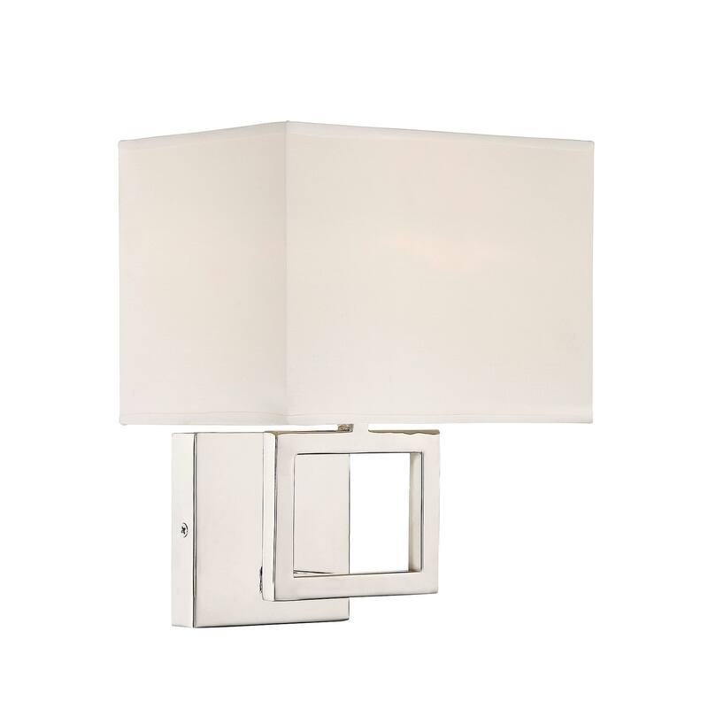 Meridian M90009 10" Tall Rectangular Fabric Shade Wall Sconce