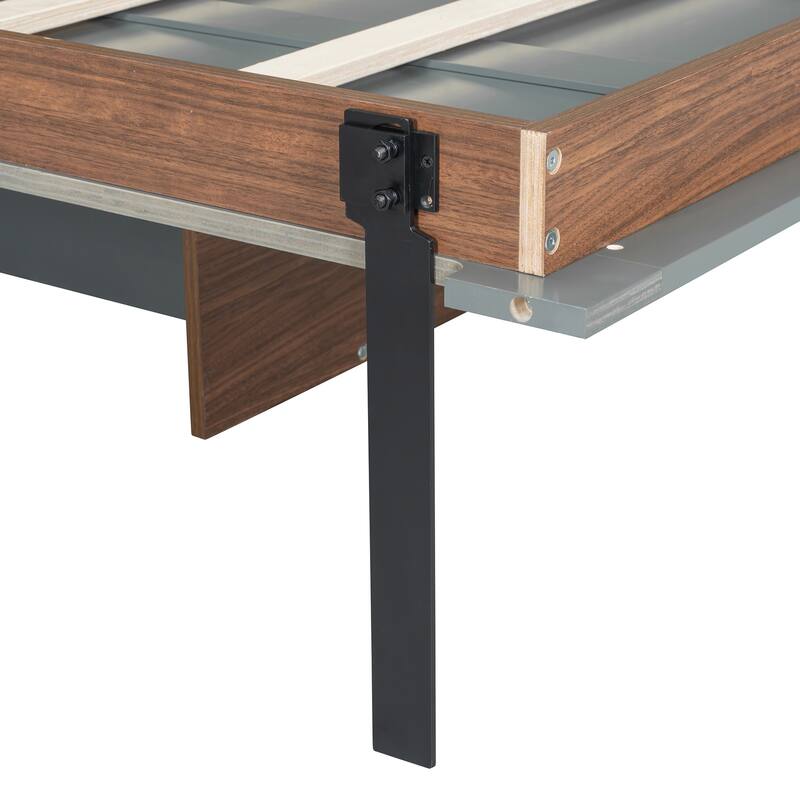 T-shaped Full Size Murphy Bed with Integrated Foldable Desk