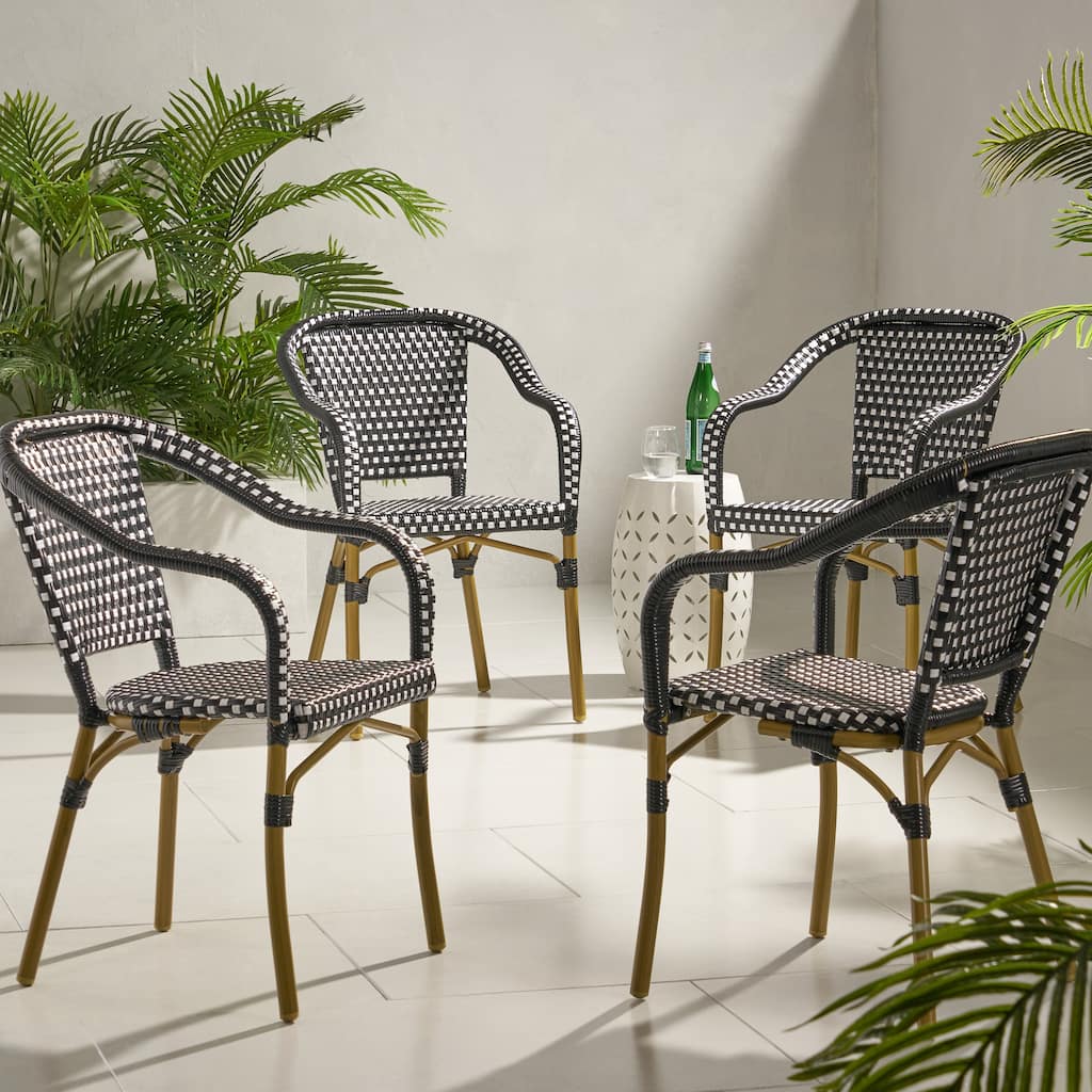 Cecil Outdoor French Cafe Chairs (Set of 4) by Christopher Knight Home