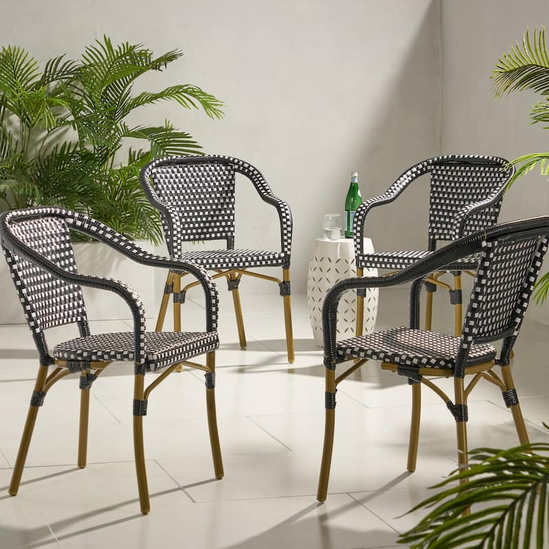 Cecil Outdoor French Cafe Chairs (Set of 4) by Christopher Knight Home