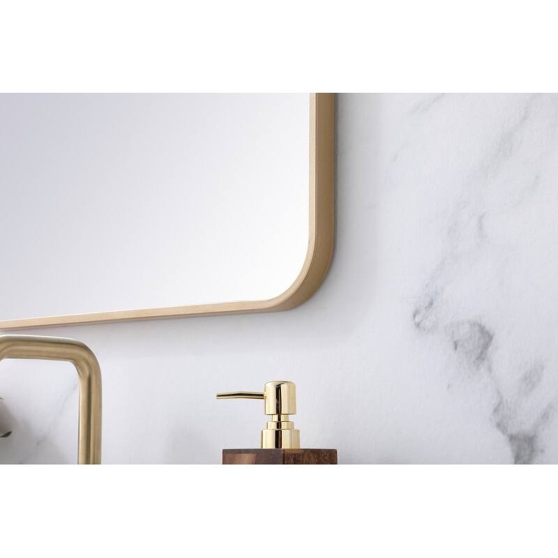 Ezra Soft Corner Metal Rectangular Mirror