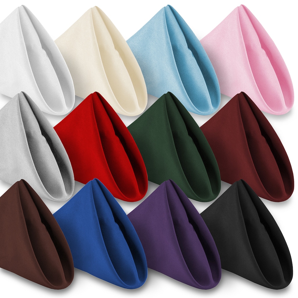 12 Pack 20 Inch Polyester Cloth Dinner Napkins for Party Restaurant