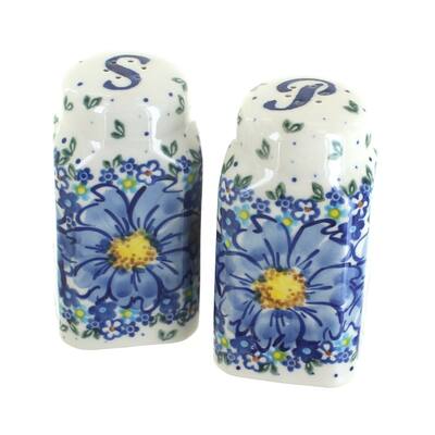Blue Rose Polish Pottery 320 Vena Large Salt & Pepper Shakers