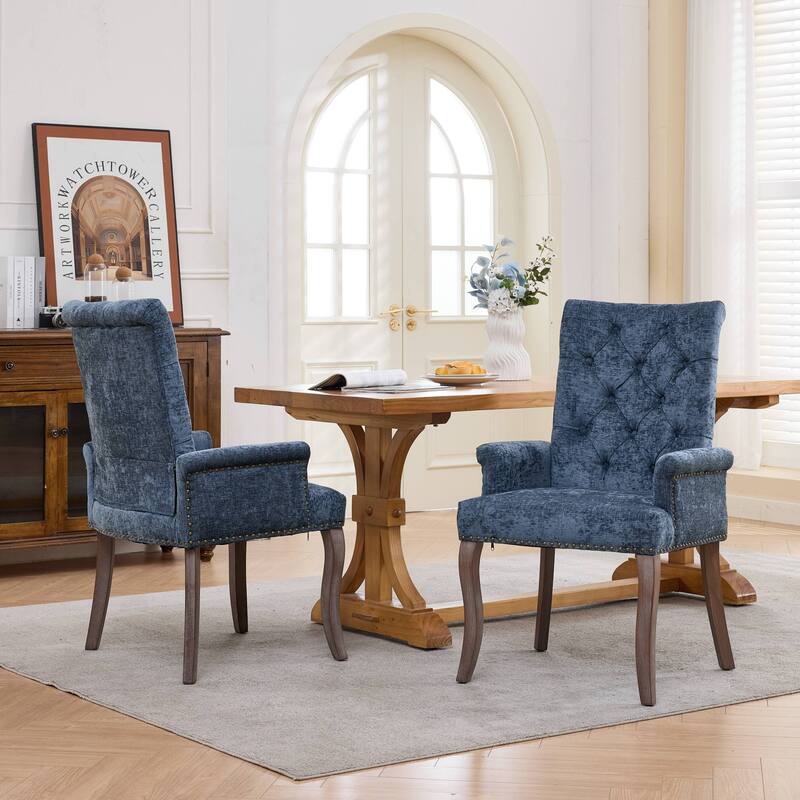 Roomfitters Upholstered Dining Chairs with Barrel Back and Wood Legs, Modern Accent Side Chairs for Living Room