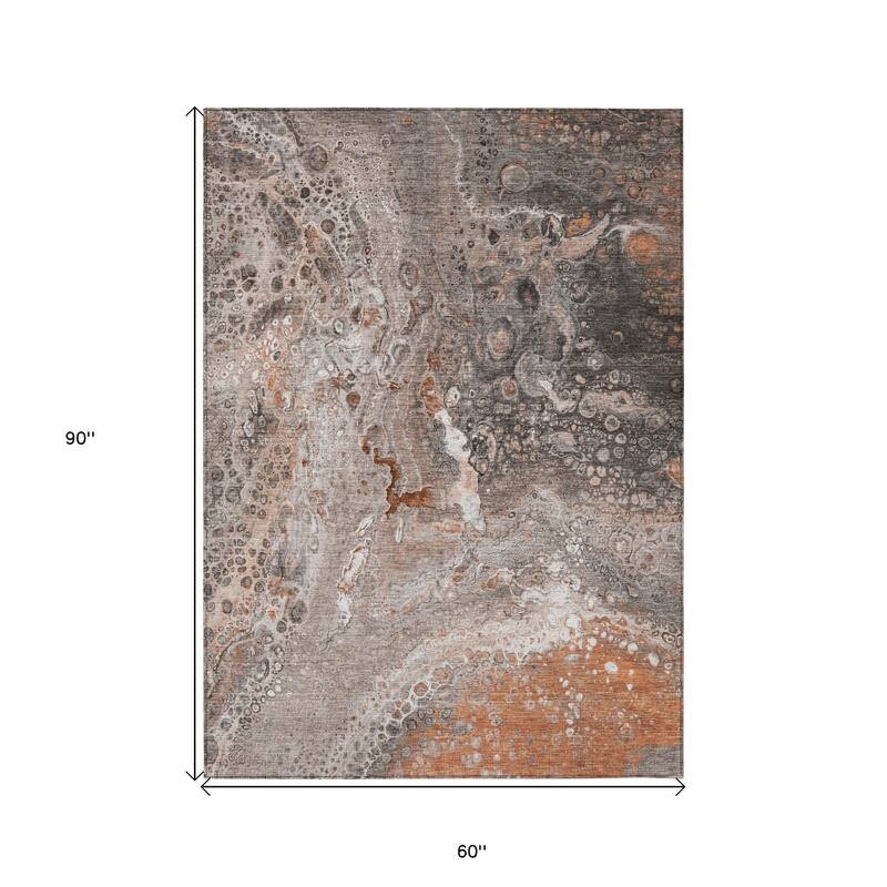 HomeRoots Abstract Contemporary Rectangle Outdoor Rug