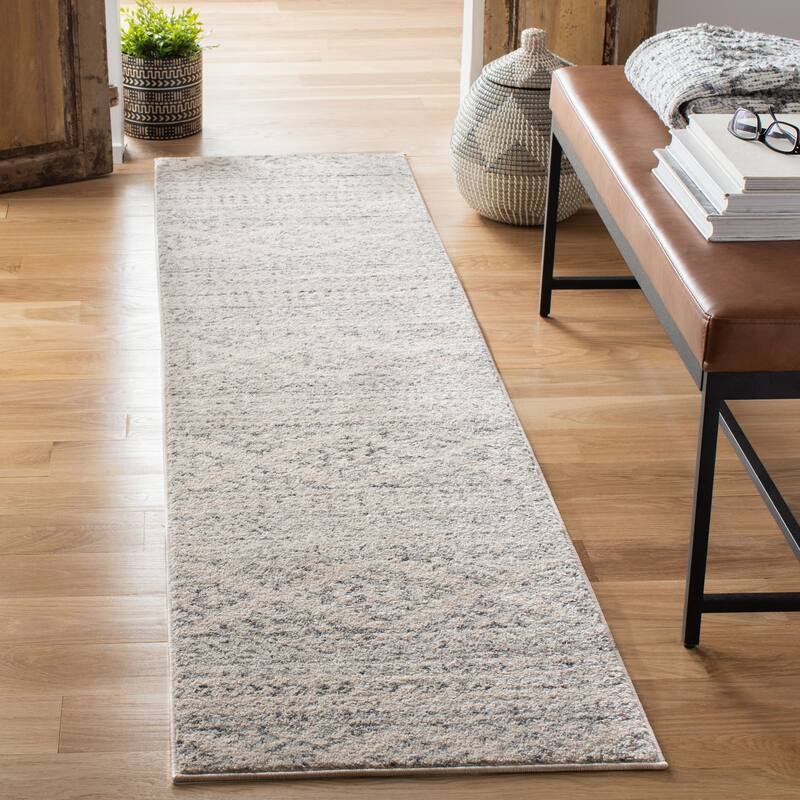 SAFAVIEH Tulum Bora Moroccan Boho Chic Area Rug - 2' x 15' Runner - Ivory/Grey