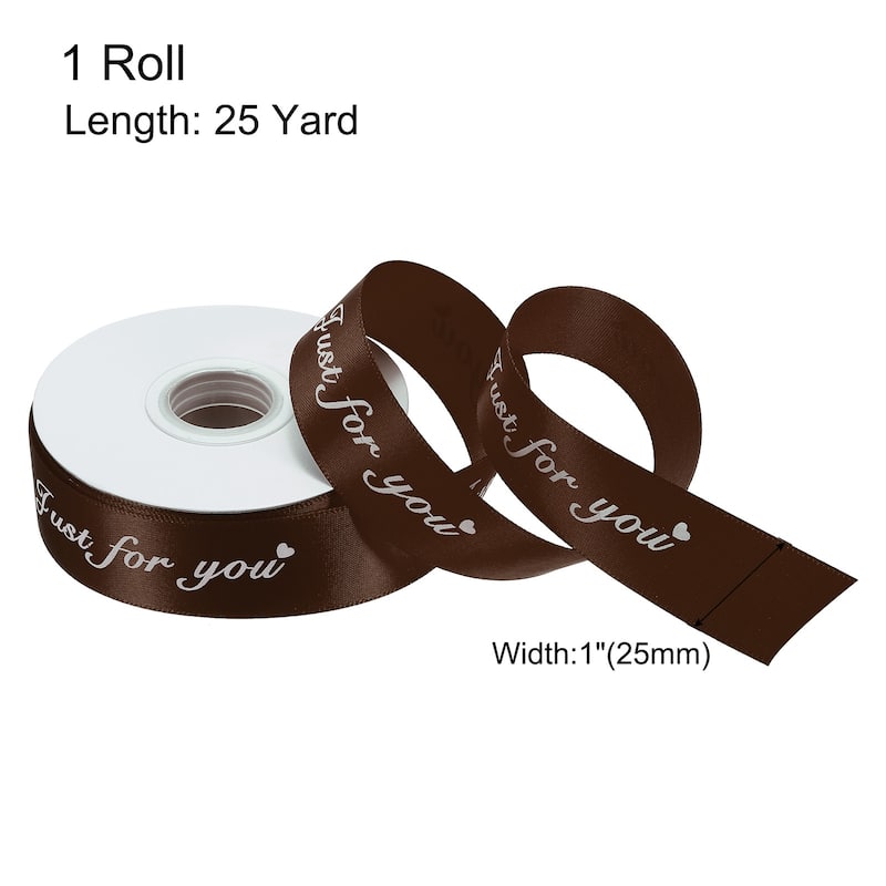 1" 25 Yard Valentine Printed Satin Ribbon Wedding Grosgrain Ribbons - 1" x 25 Yard
