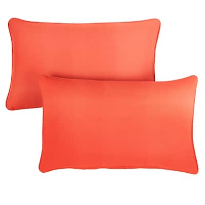 Sorra Home Sunbrella Canvas Melon Corded Indoor/ Outdoor Pillows (Set of 2)