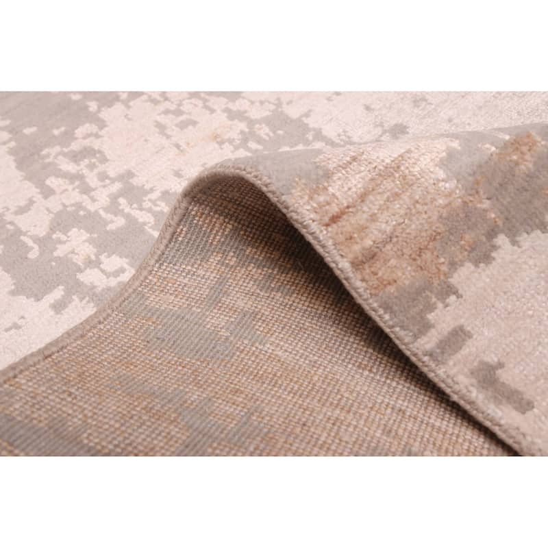 ECARPETGALLERY Hand-knotted Legacy Grey Silk, Wool Rug - 2'6 x 11'10