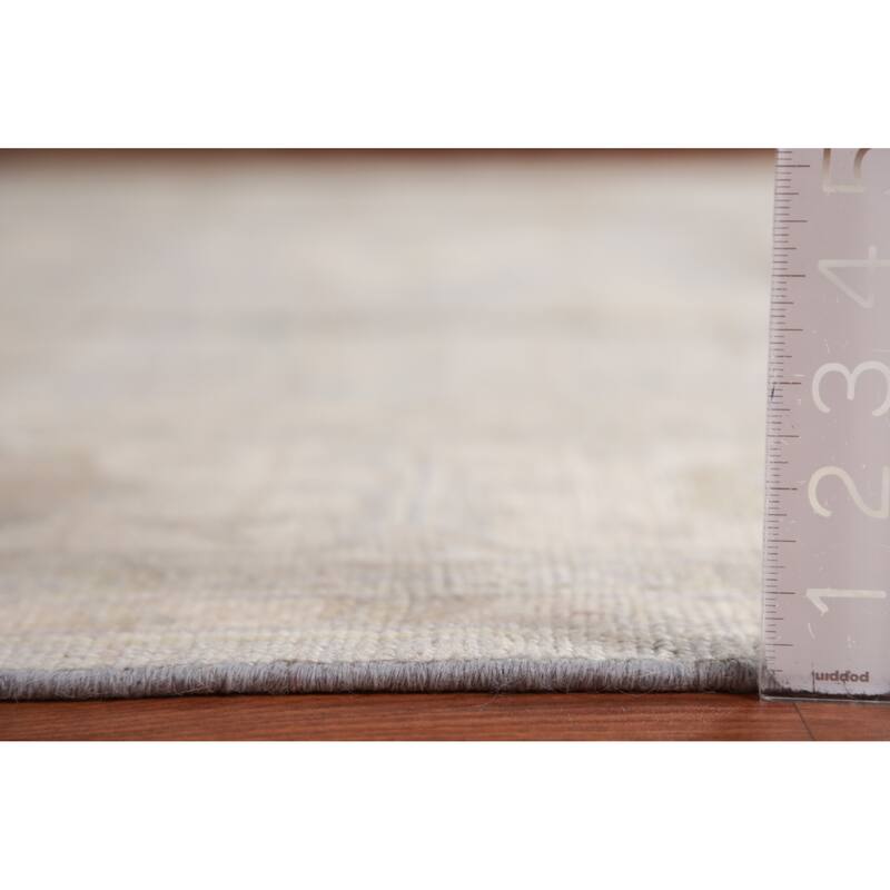 Hand Knotted Oriental 100% Wool Carpet Transitional All-Over Greys & Charcoal Oushak Area Rug - 9' 9'' X 8' 1''