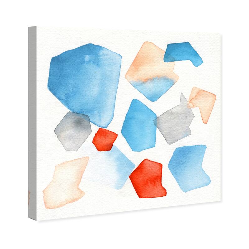 Wynwood Studio Prints Abstract The Life Aquatic White and Light Blue Modern & Contemporary Wall Art Canvas Print
