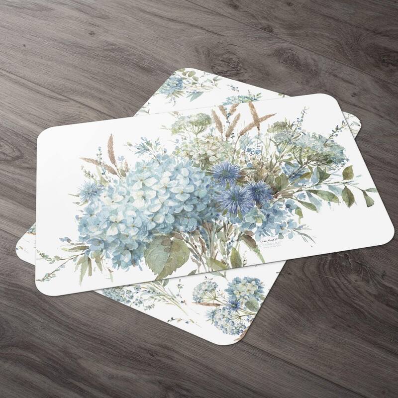 Reversible Wipe Clean Plastic Placemats Bohemian Blue Set of 4 Bed