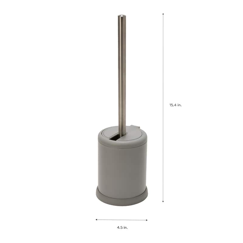 Bath Bliss 2 Pack Self Closing Lid Toilet Brush and Holder