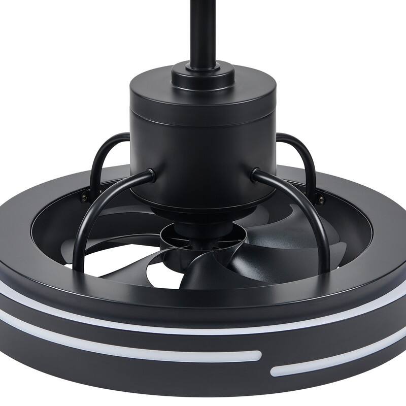 KAWOTI 18.97" Modern Black Integrated LED Fandelier