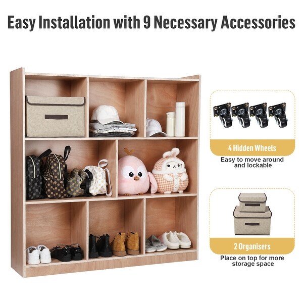 Daycare Cubby with 5-Section Classroom Coat Locker, 10 Cubbies for