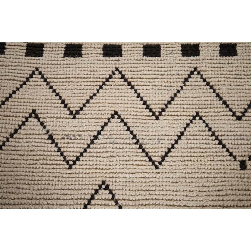 All-Over Abstract Moroccan Oriental Rug Hand-Knotted Wool Carpet - 7'8"x 10'7"