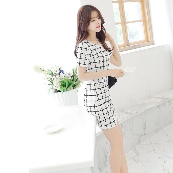short checkered dress