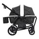 preview thumbnail 16 of 31, Carbon Steel All-Terrain Stroller Wagon Foldable Twin with Canopy and Tray - 47.2” L x 27.2” W x 42.1” H