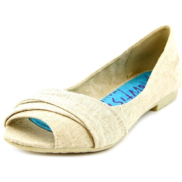 Blowfish Rale Women Peep-Toe Canvas Nude Flats