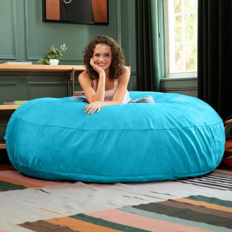 Jaxx 6 Foot Cocoon - 2-in-1 Giant Bean Bag Chair for Adults & Convertible Bean Bag Bed