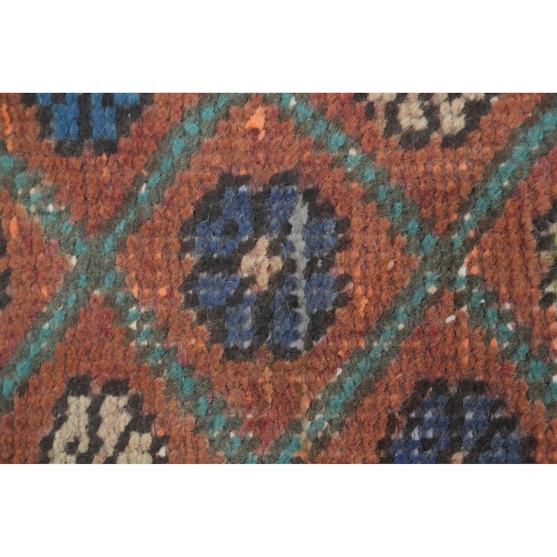 Hand Knotted Oriental 100% Wool Carpet Traditional Floral Oranges & Rust Tabriz Area Rug - 4' 5'' X 3' 1''