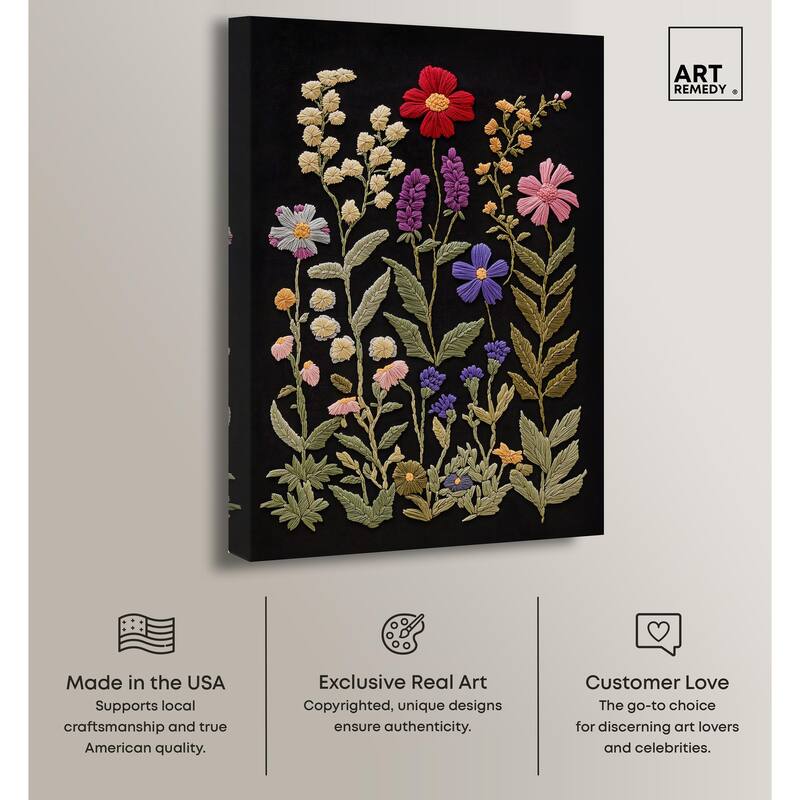 Fiber Flora on Fathomless Canvas by Art Remedy, Gallery Wrapped