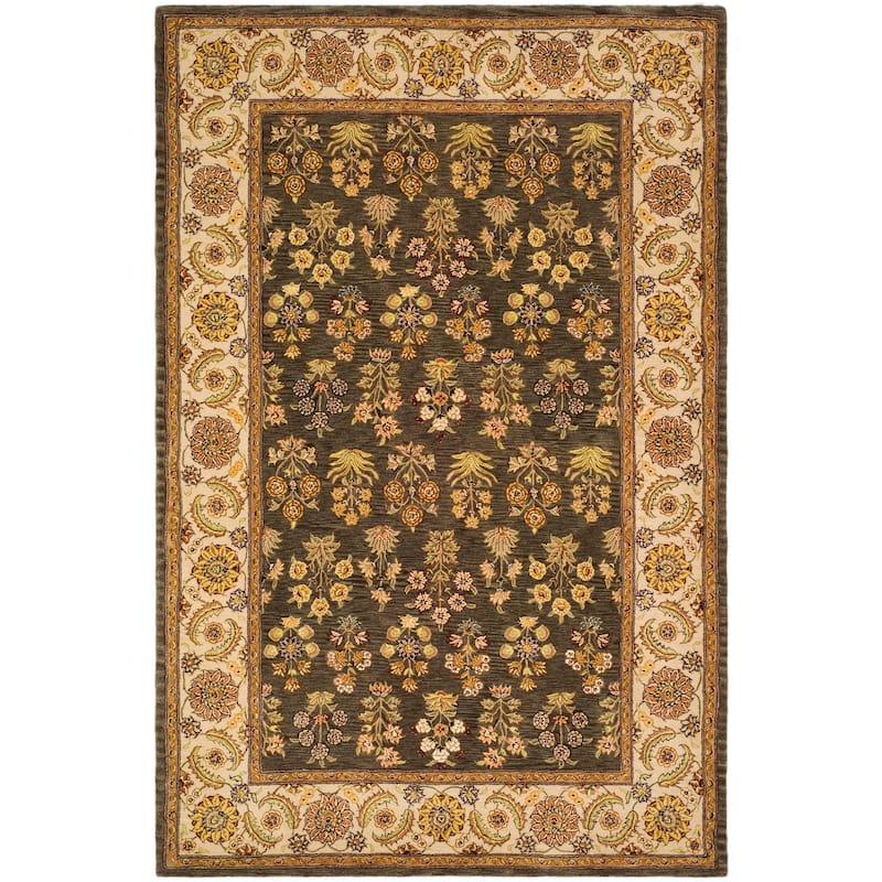 SAFAVIEH Handmade Persian Court Shile Traditional Oriental Wool Rug - 4' x 6' - Green/Ivory