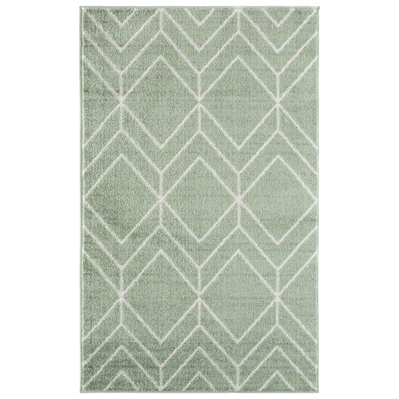 SAFAVIEH Adirondack Juvelina Modern Geometric Rug - 3' x 5' - Sage/Ivory