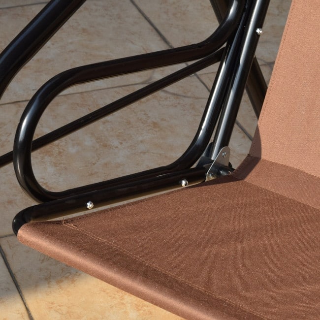 3 Seat Outdoor Patio Canopy Swing with Cushioned Steel Frame - 67.5" x 43.3" x 60.5"(L x W x H)