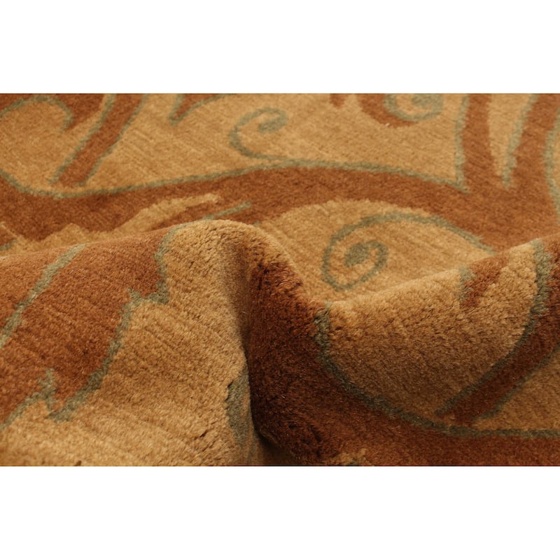 ECARPETGALLERY Hand-knotted Opulence Tan Wool Rug - 2'5 x 9'1