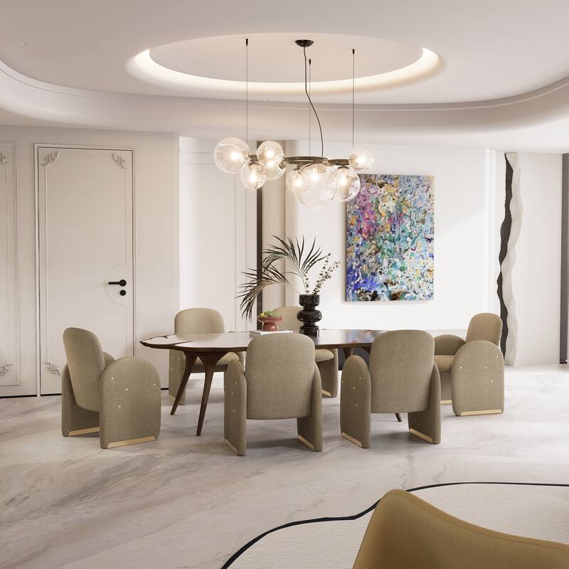 20"x19.7" Oversized Modern Dining Chair Fbaric Upholstered Dining Room Chairs