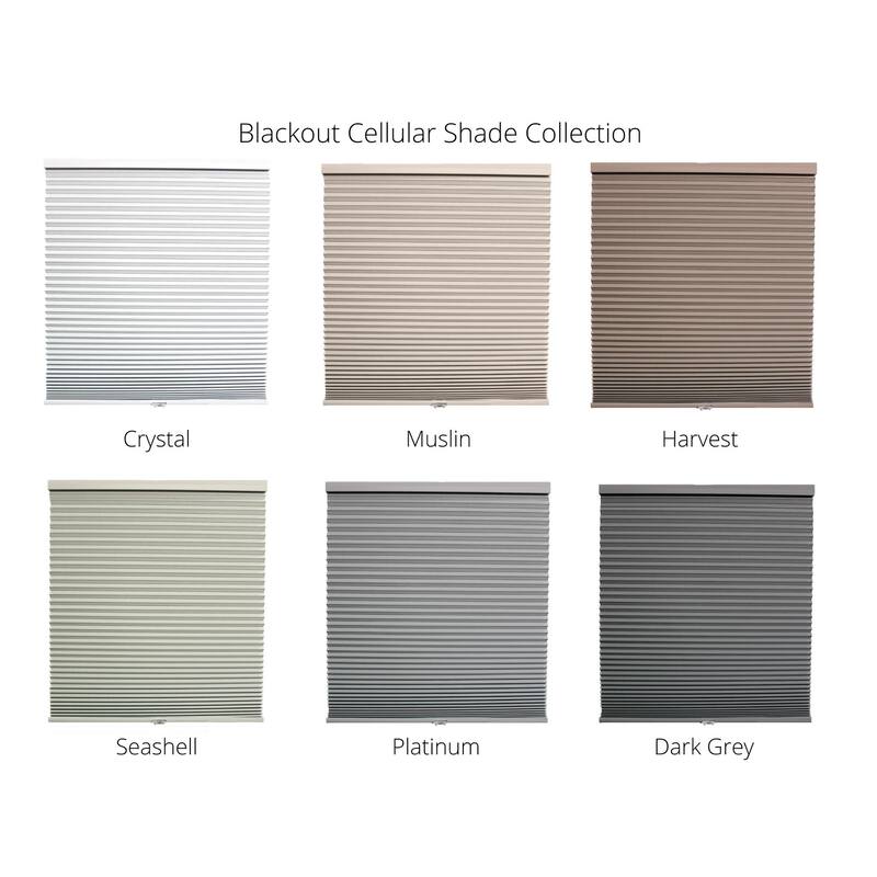 Linen Avenue Custom Cordless 70 to 71-inch Wide Crystal Blackout Cellular Window Shade