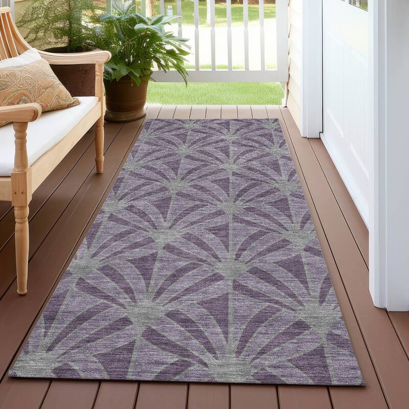 Machine Washable Indoor/ Outdoor Casual Kim Chantille Rug - Purple - 2'3" x 7'6"